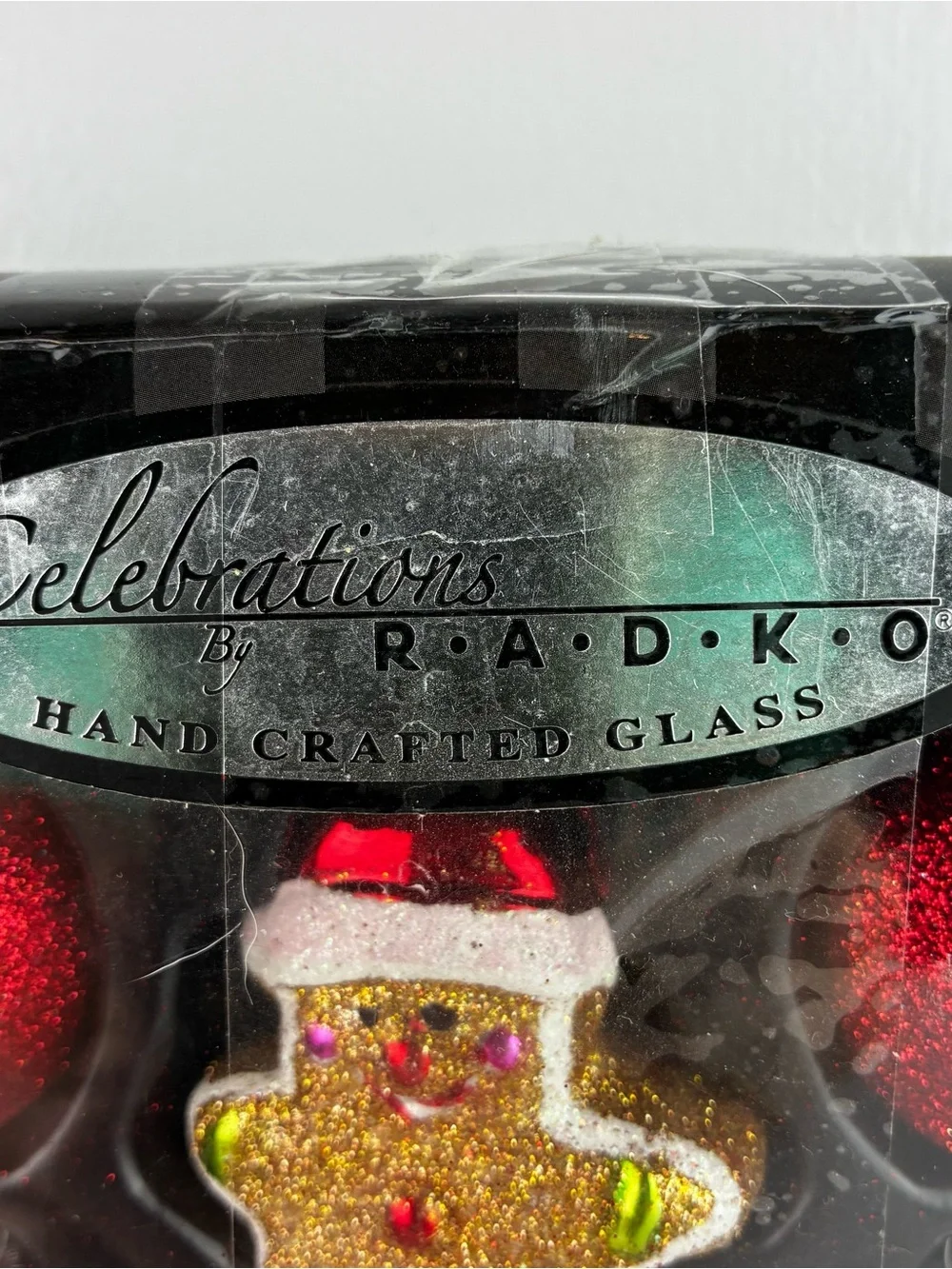 Christopher Radko Celebrations NIB Gingerbread/Glitter Balls Christmas Ornaments